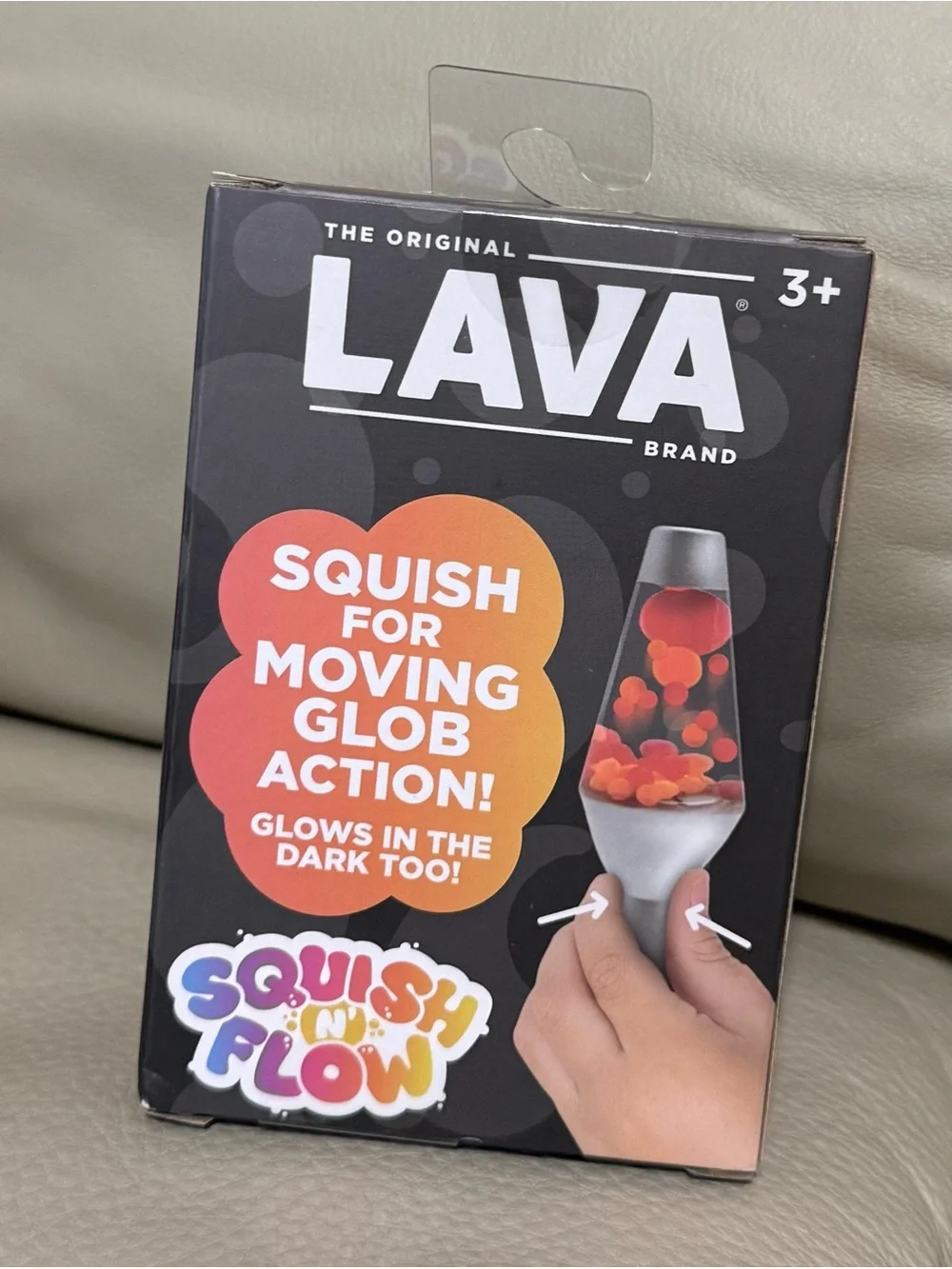 Schylling Lava Squish N Flow Squishy NeeDoh Glow In The Dark Purple Lava Lamp